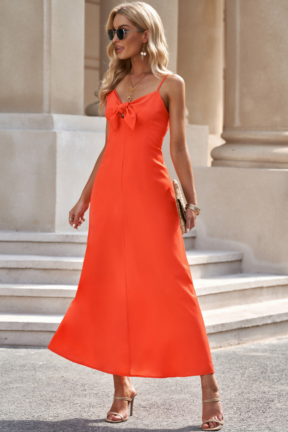 Spaghetti Strap Tie Detail Dress - store name